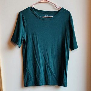 J. Crew Green Perfect Fit Scoop Neck T-Shirt Size Large